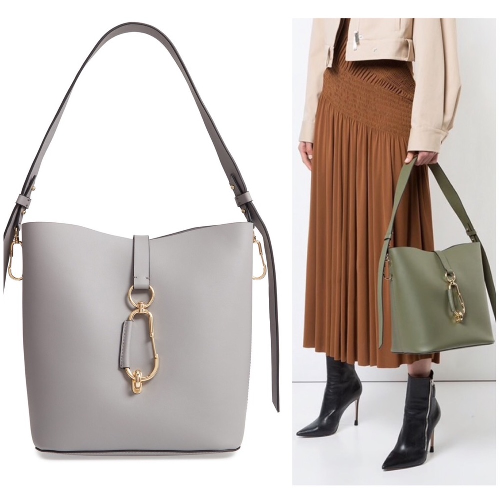 ZAC Zac Posen Belay Hobo Large Gray Leather Tote Bag